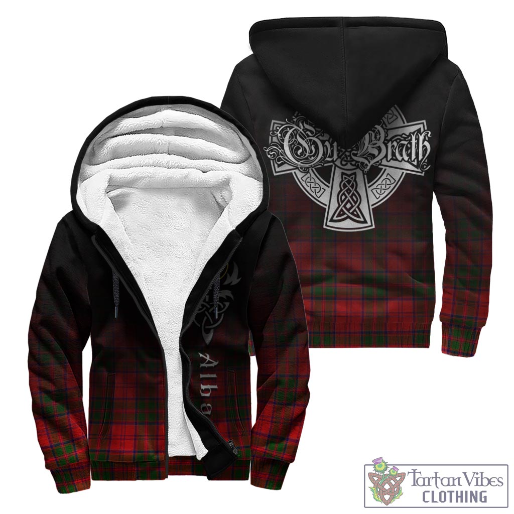 Heron Tartan Sherpa Hoodie Featuring Alba Gu Brath Family Crest Celtic Inspired - Tartan Vibes Clothing