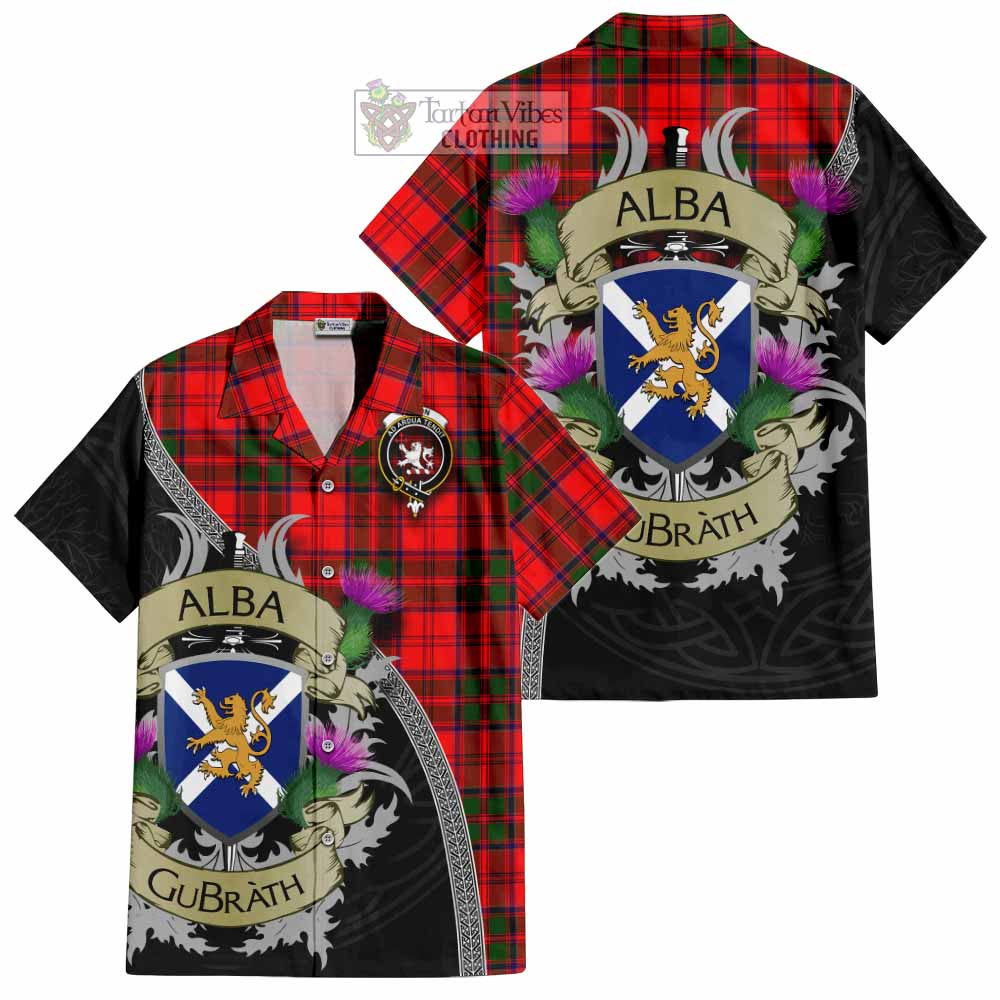 Heron Tartan Family Crest Hawaiian Shirt Lion Rampant Royal Thistle Shield Celtic Inspired - Tartan Vibes Clothing