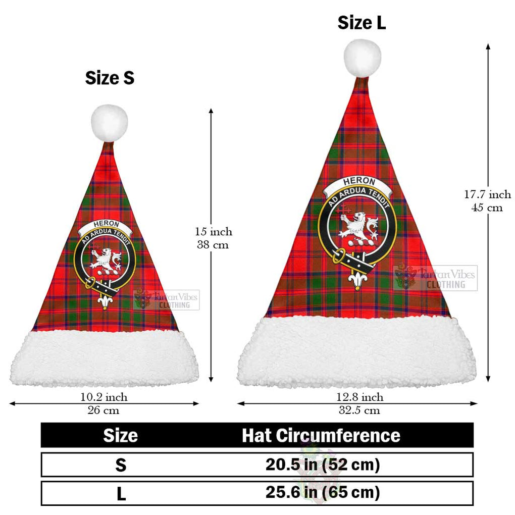 Heron Tartan Christmas Santa Hats with Family Crest Christmas Hat L 25.6in (65cm) - Tartan Vibes Clothing