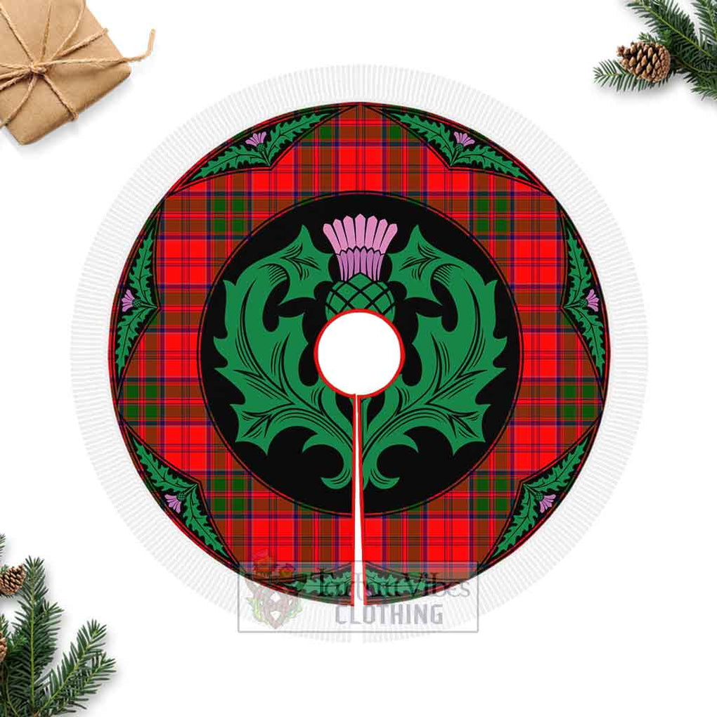 Heron Tartan Christmas Tree Skirt Scottish Thistle Style Fringed Tree Skirts - Tartan Vibes Clothing