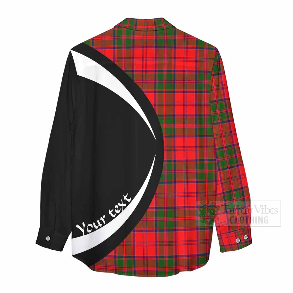 Heron Tartan Women's Casual Shirt with Family Crest Circle Style - Tartan Vibes Clothing