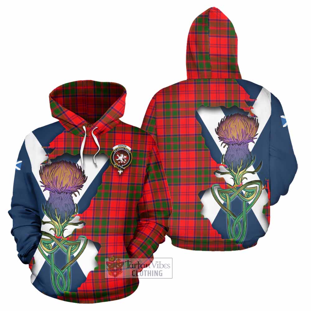 Tartan Vibes Clothing Heron Tartan Family Crest Hoodie Scottish Thistle Celtic Inspired