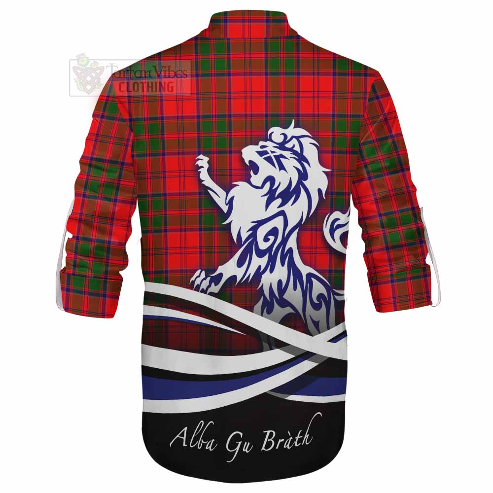 Heron Tartan Ghillie Kilt Shirt with Alba Gu Brath Regal Lion Emblem - Tartan Vibes Clothing