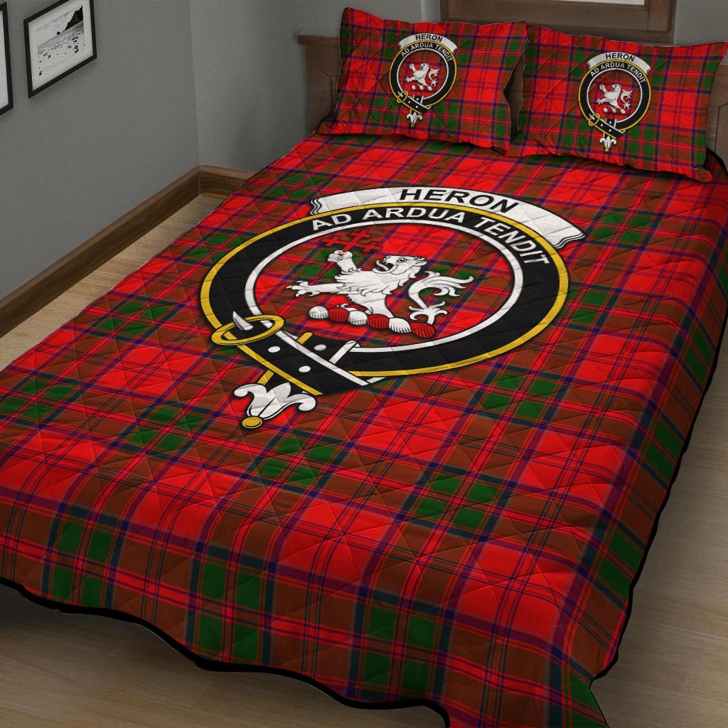 Heron Tartan Quilt Bed Set with Family Crest - Tartan Vibes Clothing