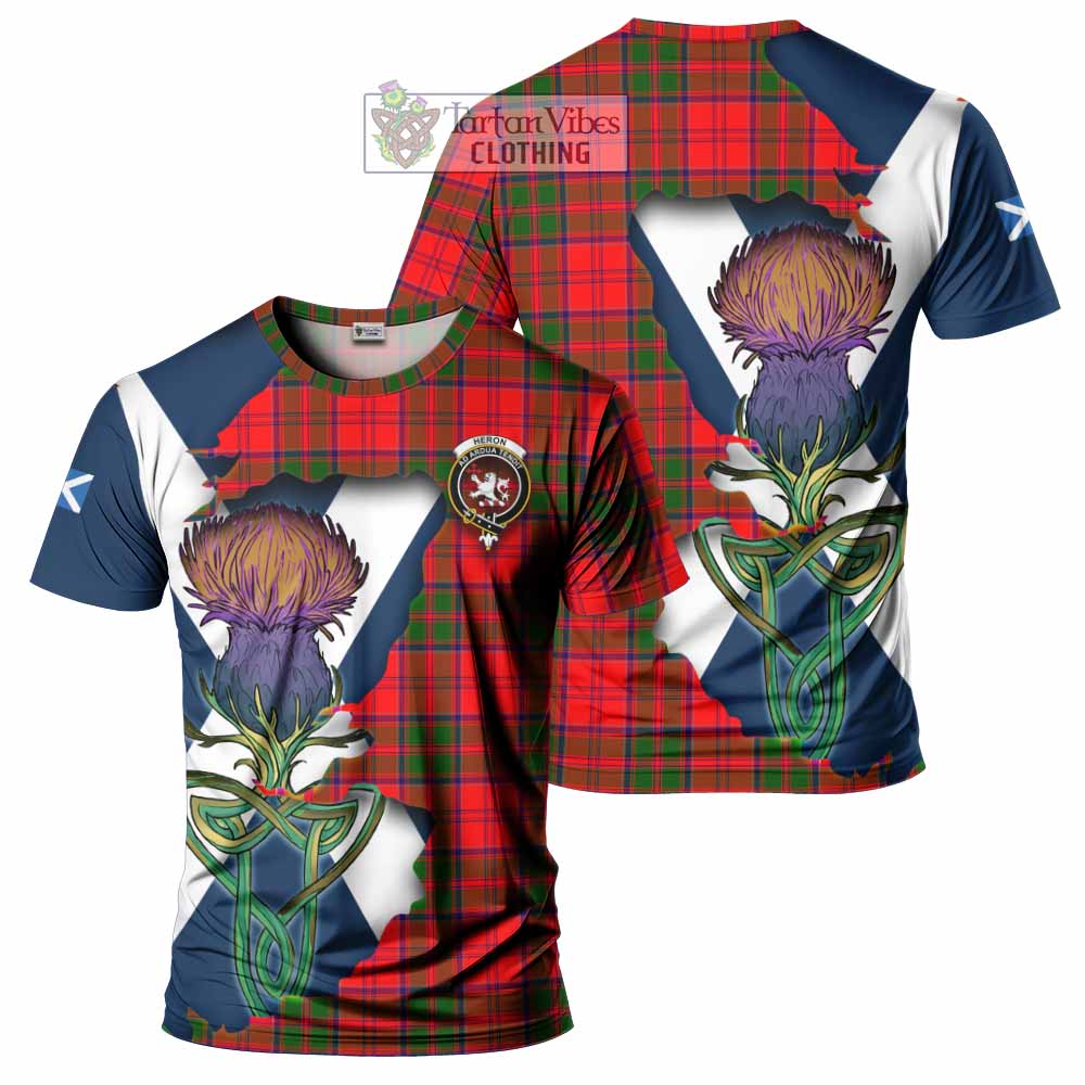 Tartan Vibes Clothing Heron Tartan Family Crest T-Shirt Scottish Thistle Celtic Inspired
