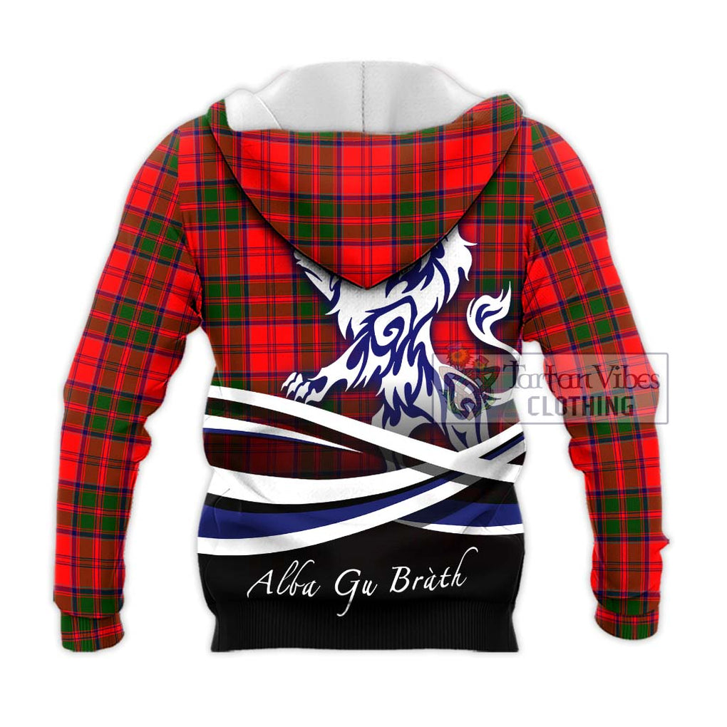 Heron Tartan Knitted Hoodie with Alba Gu Brath Regal Lion Emblem - Tartan Vibes Clothing
