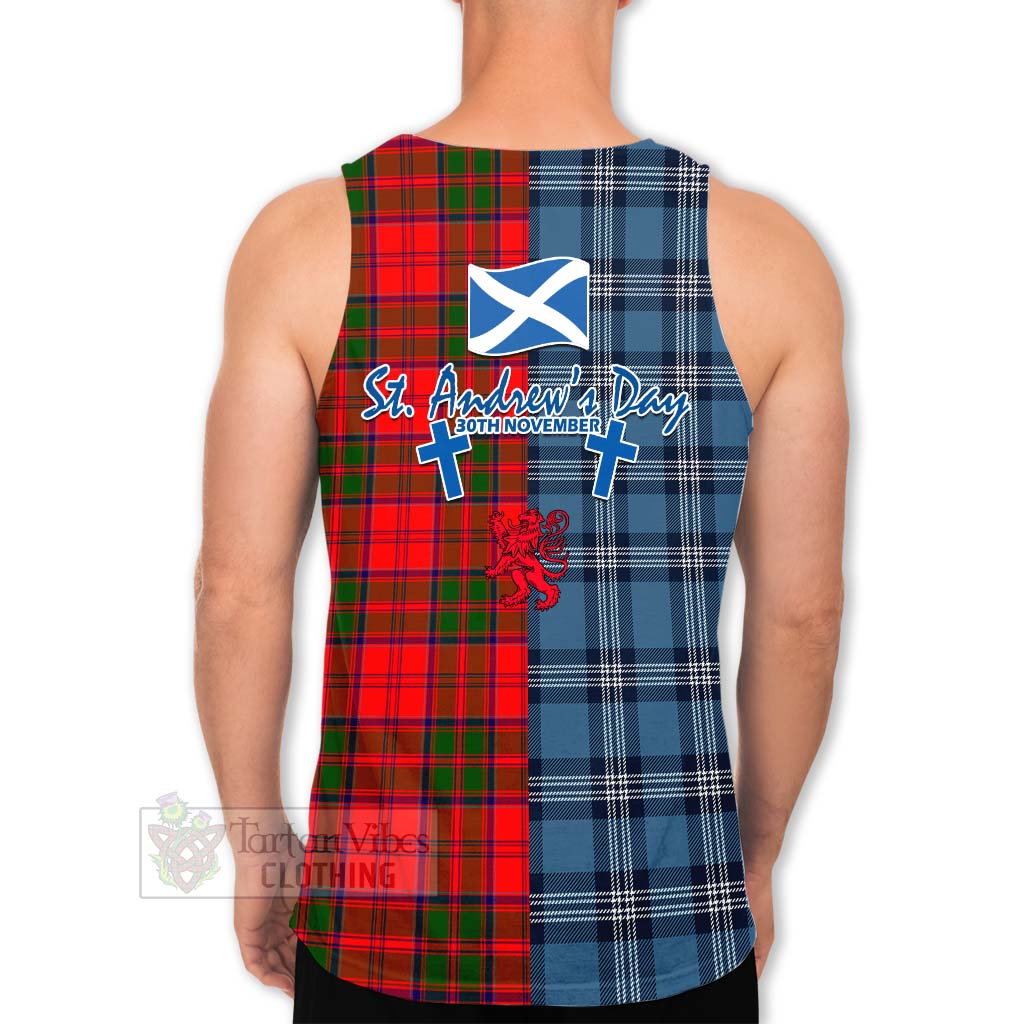 Heron Tartan Men's Tank Top Happy St. Andrew's Day Half Tartan Style - Tartan Vibes Clothing