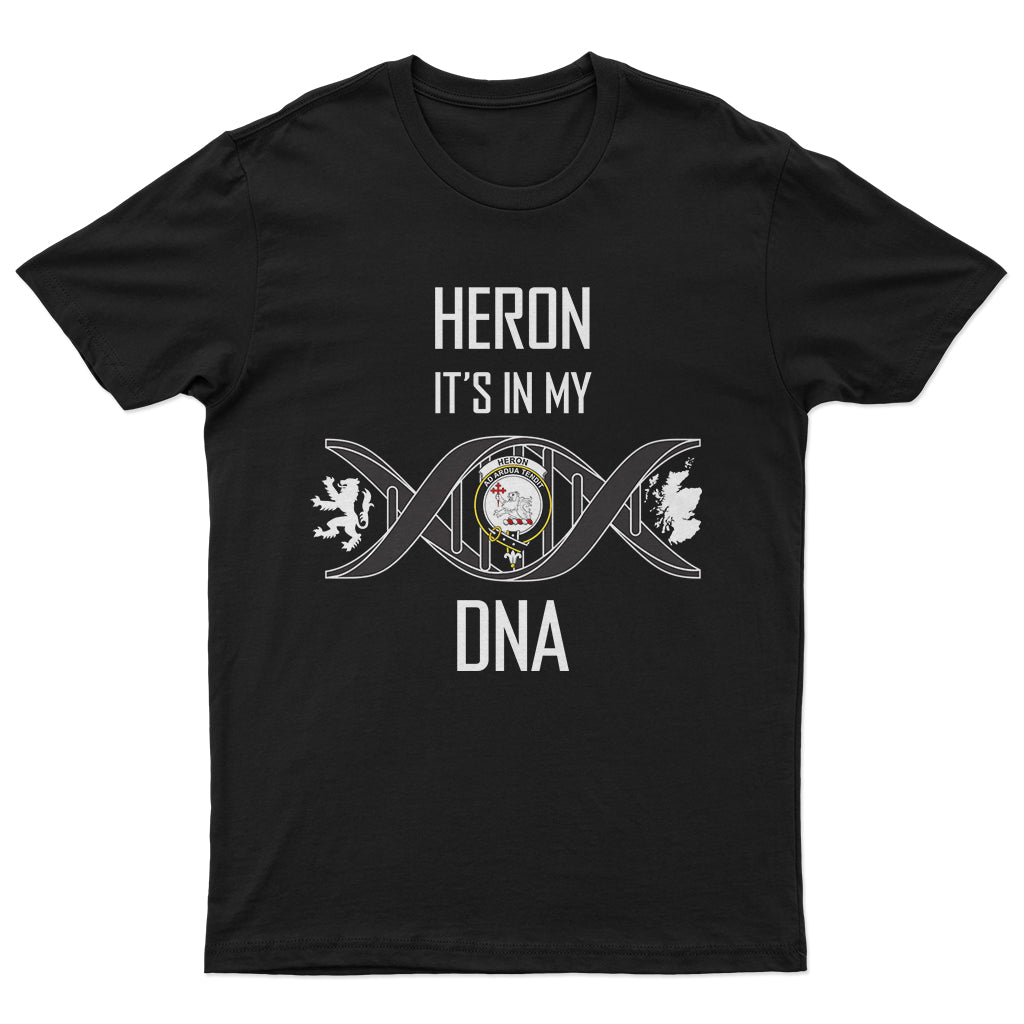 Heron Family Crest DNA In Me Mens Cotton T Shirt - 2D-tartanvibesclothing