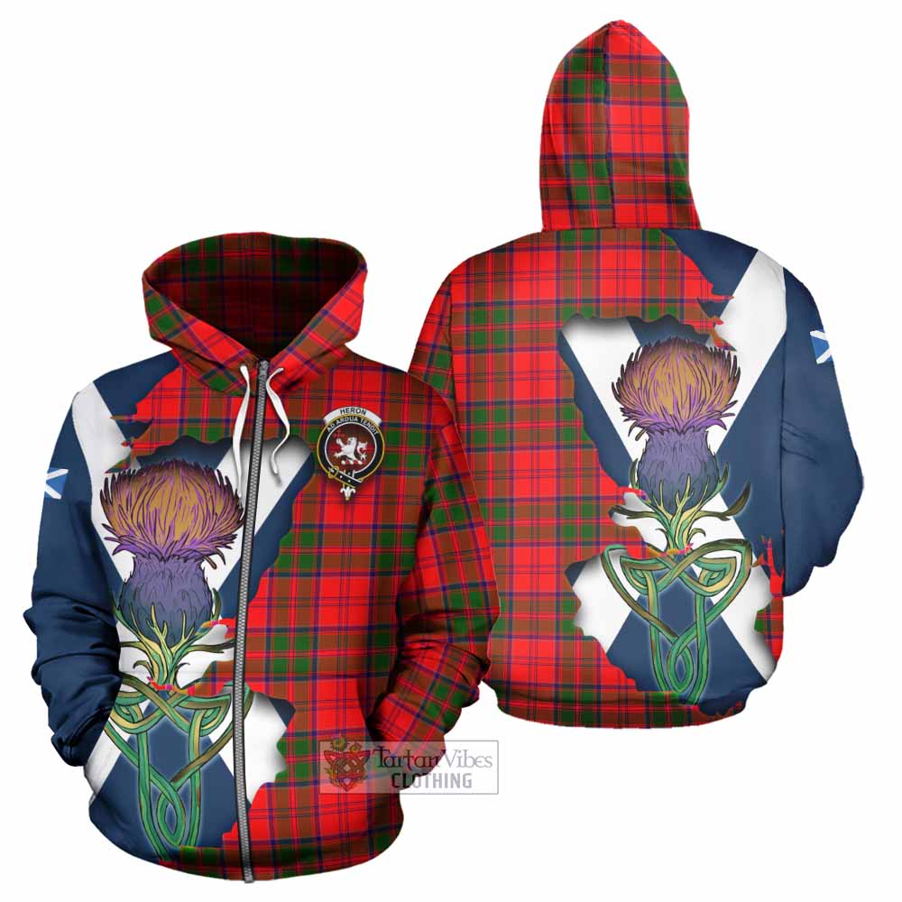 Tartan Vibes Clothing Heron Tartan Family Crest Hoodie Scottish Thistle Celtic Inspired