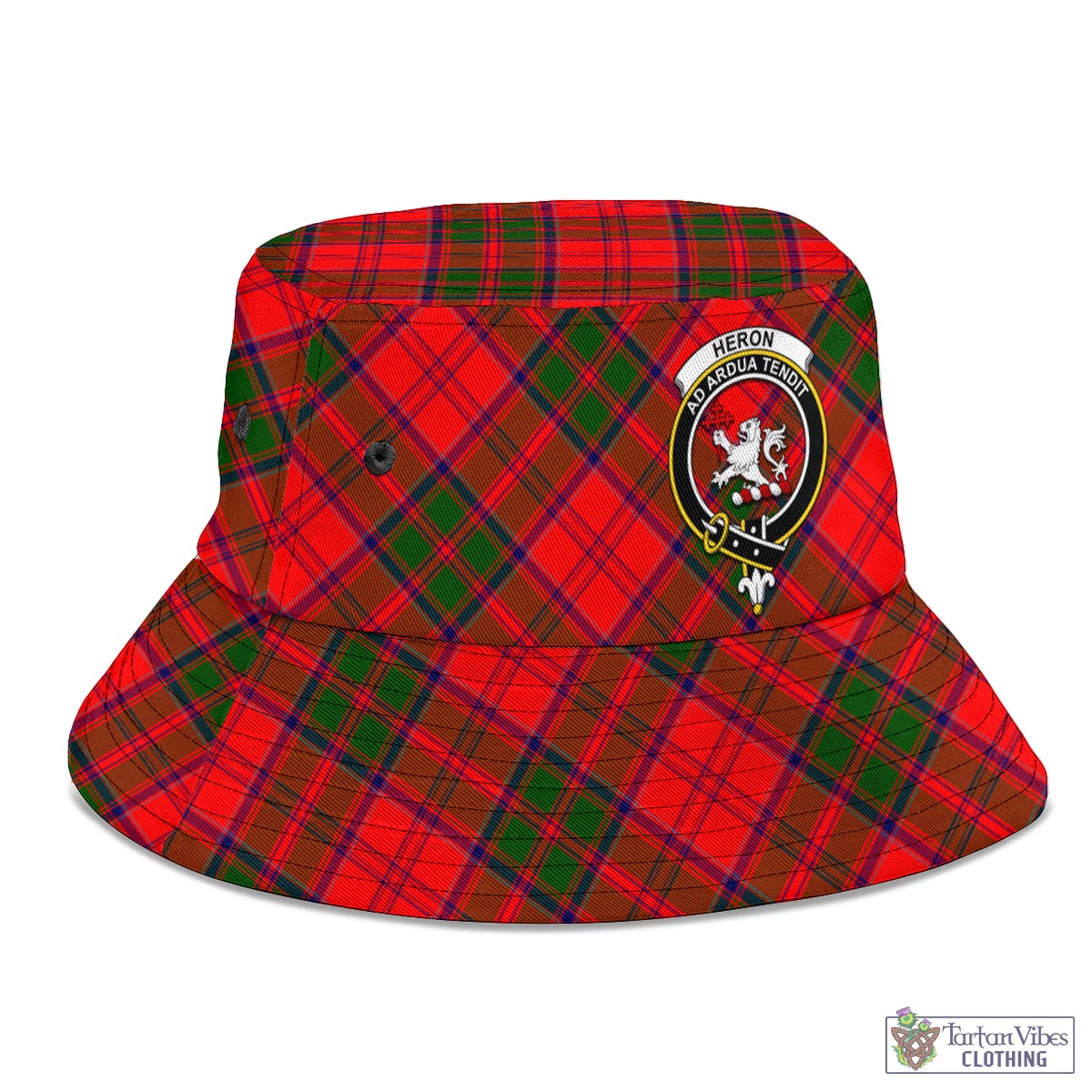 Heron Tartan Bucket Hat with Family Crest - Tartan Vibes Clothing