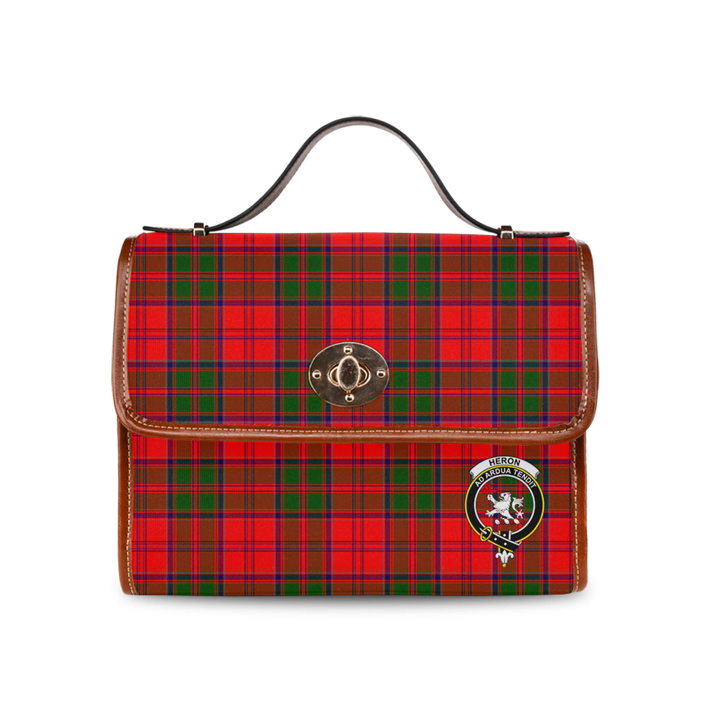 heron-tartan-leather-strap-waterproof-canvas-bag-with-family-crest