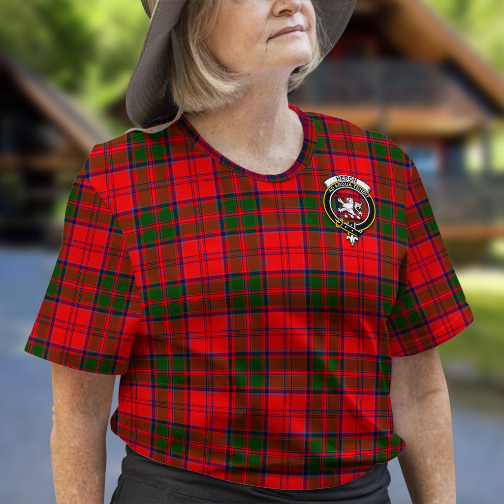 Heron Tartan T-Shirt with Family Crest - Tartan Vibes Clothing