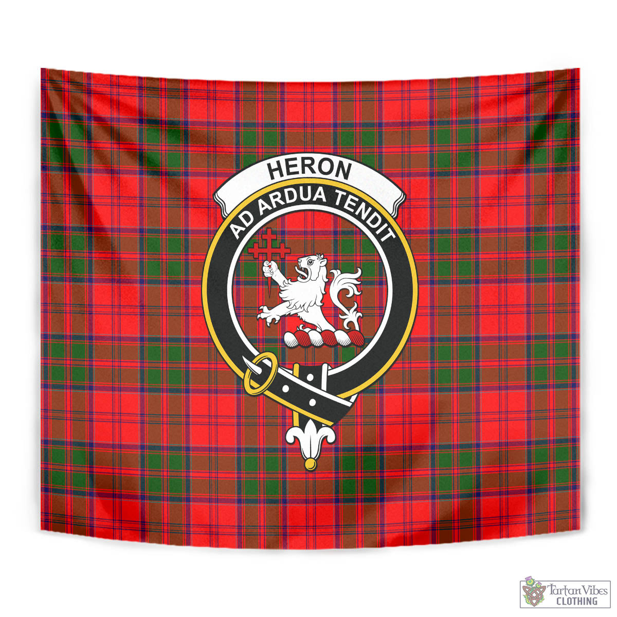 Heron Tartan Tapestry Wall Hanging and Home Decor for Room with Family Crest - Tartan Vibes Clothing