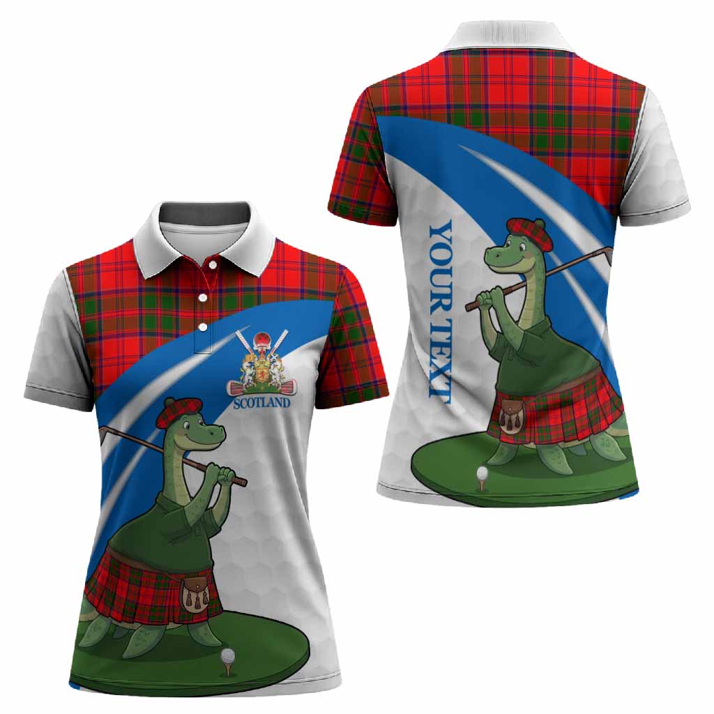 Heron Tartan Crest Golf Nessie Women Polo Shirt Loch Ness Monster Sporty Style