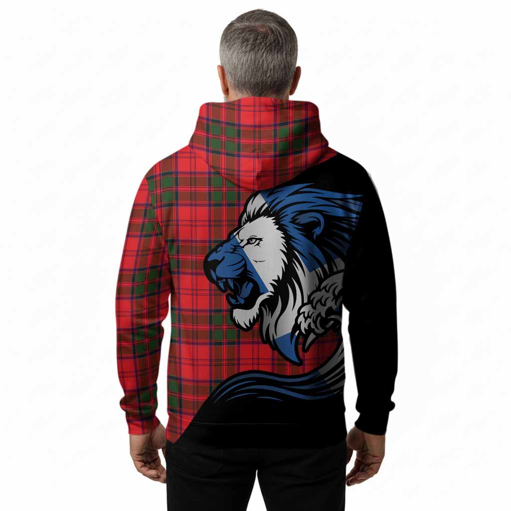 Heron Tartan Crest Hoodie Scottish Golden Lions Wave Flow