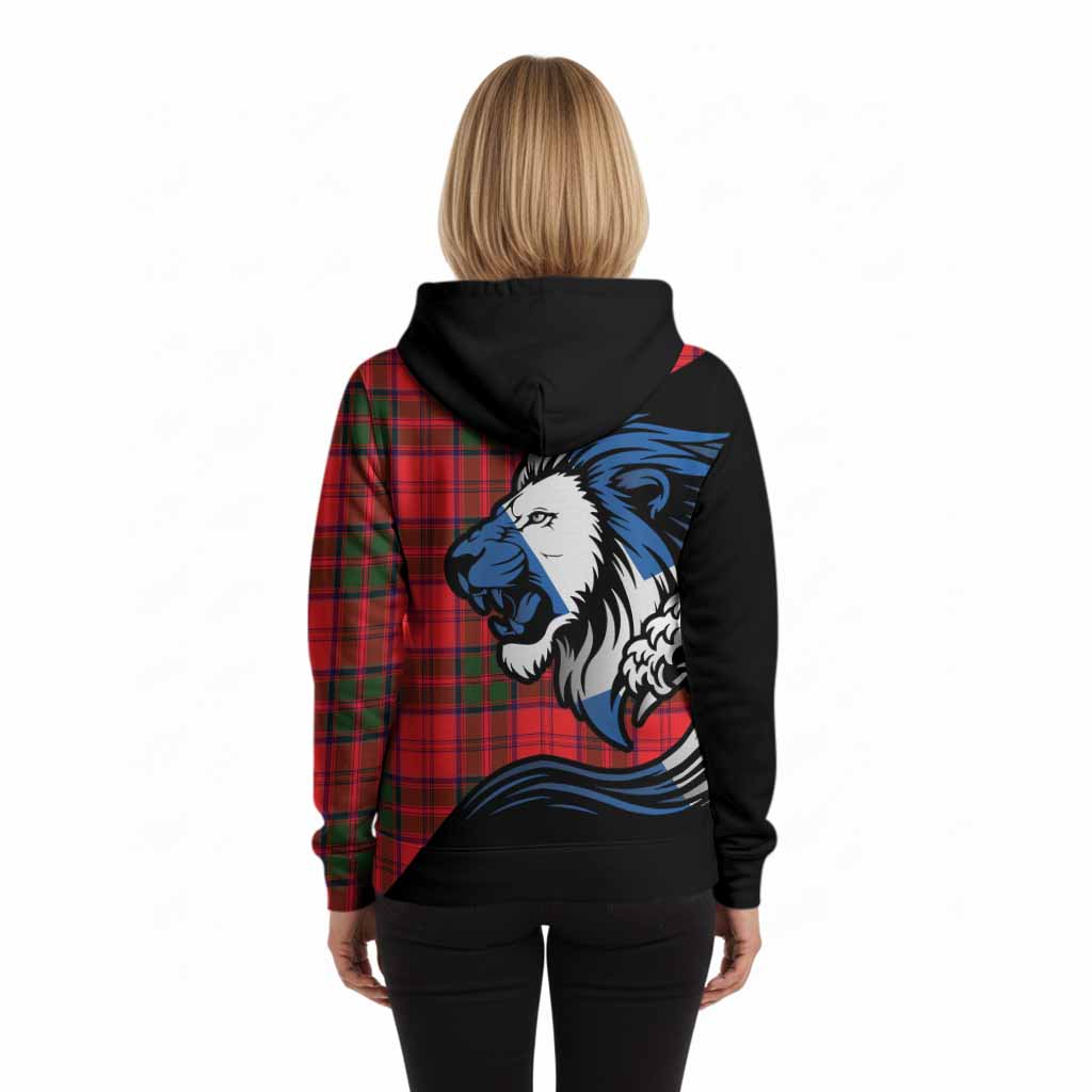 Heron Tartan Crest Hoodie Scottish Golden Lions Wave Flow