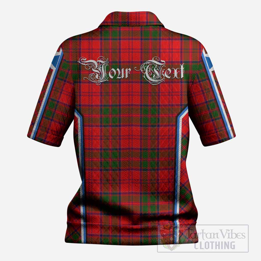 Heron Tartan Crest Women’s Polo Sweater Top Scotland Coat of Arm Flag Style