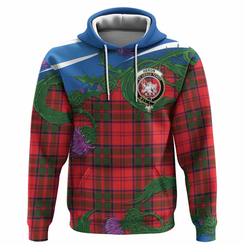 Heron Tartan Family Crest Hoodie Thistle in Minimalism
