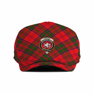 Heron Tartan Flat Cap, Jeff Cap Cross Style with Family Crest