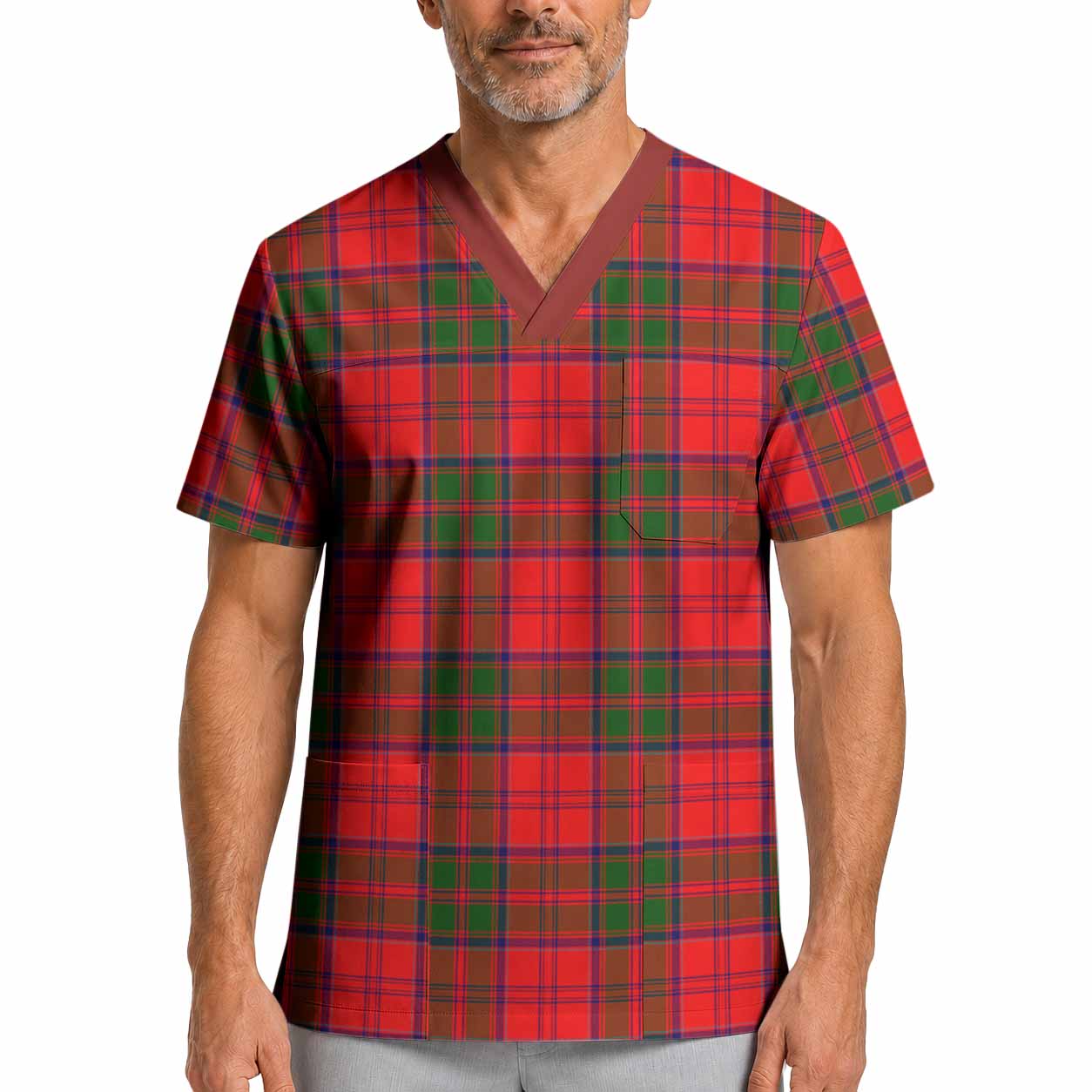 Heron Tartan Scrub Top XL - Tartan Vibes Clothing