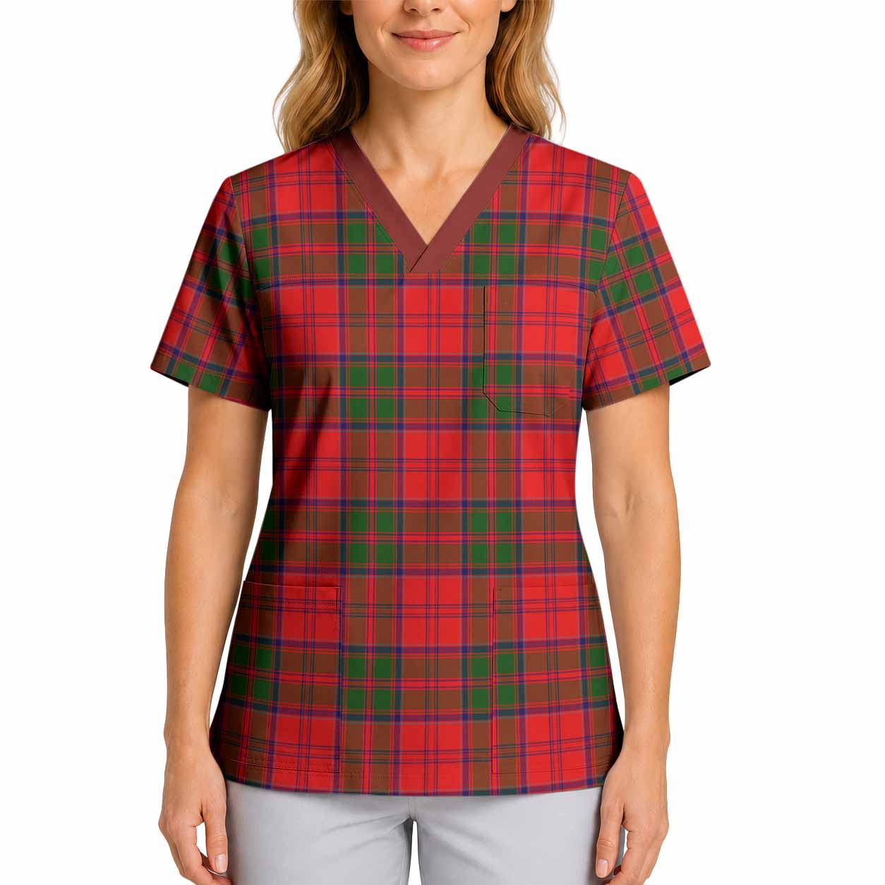 Heron Tartan Scrub Top 4XL - Tartan Vibes Clothing