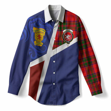 Heron The Scottish Football Crest Women Casual Shirt Lion-Tartan Army
