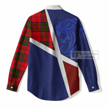Heron The Scottish Football Crest Women Casual Shirt Lion-Tartan Army