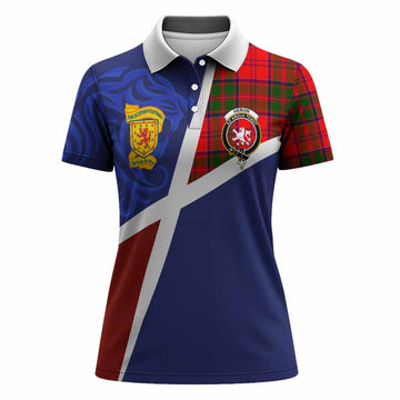 Heron The Scottish Football Crest Women Polo Shirt Lion-Tartan Army