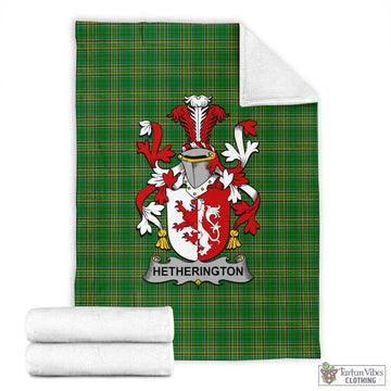 Hetherington Irish Clan Tartan Blanket with Coat of Arms X-Large 59 x 79 inches 150 x 200 cm - Tartan Vibes Clothing