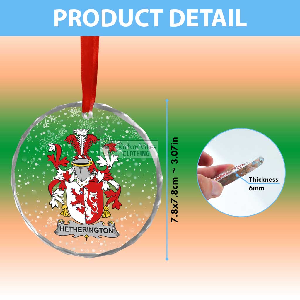 Hetherington Irish Clan Christmas Glass Ornament with Coat of Arms - 2D-tartanvibesclothing