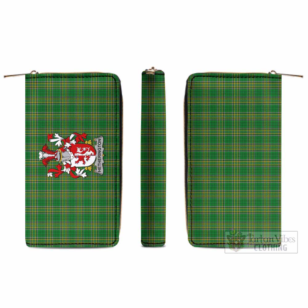 Hetherington Irish Clan Tartan Women's Leather Wallet with Coat of Arms - Tartan Vibes Clothing