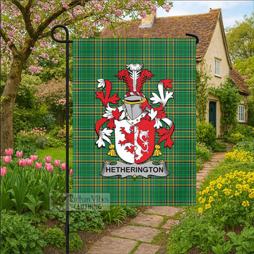 Hetherington Irish Clan Tartan Flag with Coat of Arms