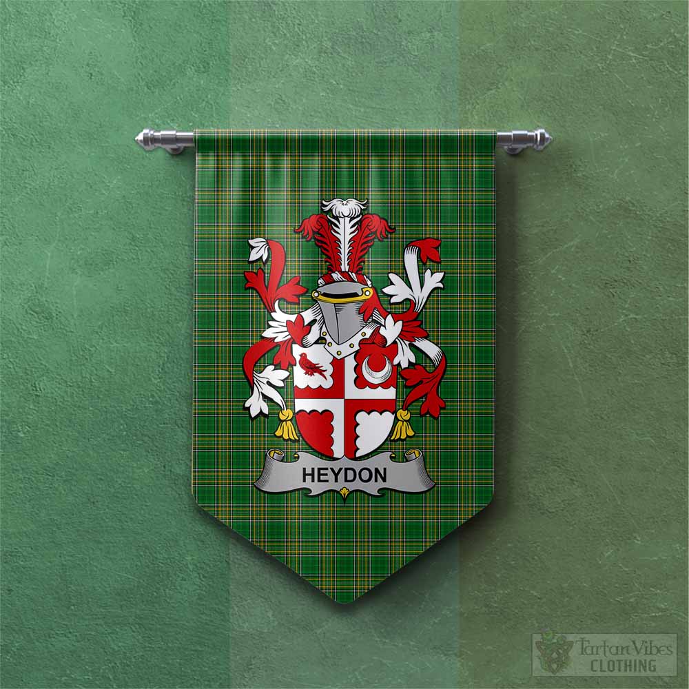 Tartan Vibes Clothing Heydon Irish Clan Tartan Gonfalon, Tartan Banner with Coat of Arms