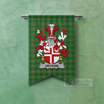 Heydon Irish Clan Tartan Gonfalon, Tartan Banner with Coat of Arms