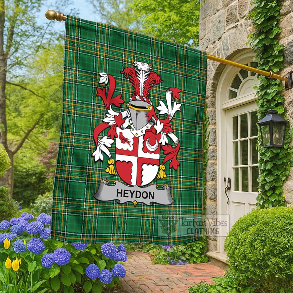 Heydon Irish Clan Tartan Flag with Coat of Arms