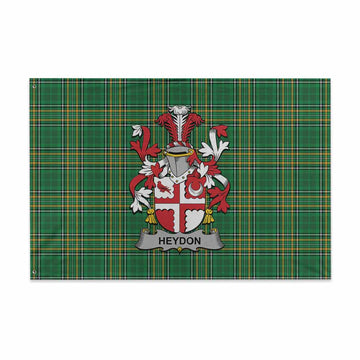 Heydon Irish Clan Tartan House Flag with Coat of Arms