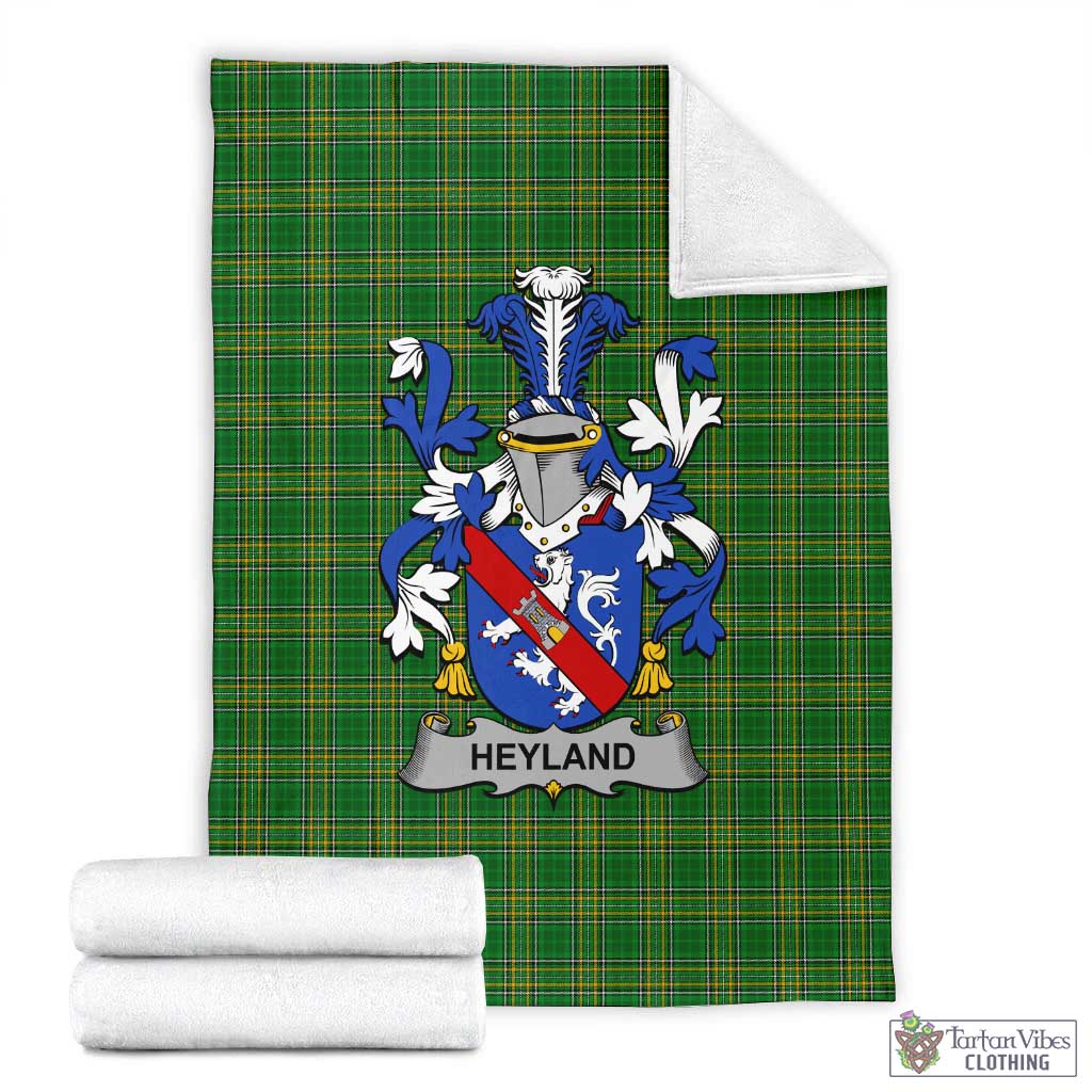 Heyland Irish Clan Tartan Blanket with Coat of Arms X-Large 59 x 79 inches 150 x 200 cm - Tartan Vibes Clothing