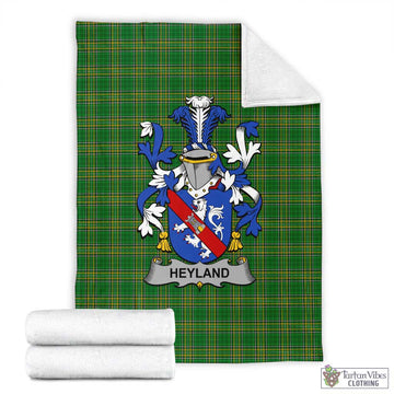 Heyland Irish Clan Tartan Blanket with Coat of Arms X-Large 59 x 79 inches 150 x 200 cm - Tartan Vibes Clothing
