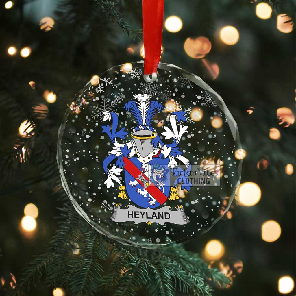Heyland Irish Clan Christmas Glass Ornament with Coat of Arms - 2D-tartanvibesclothing