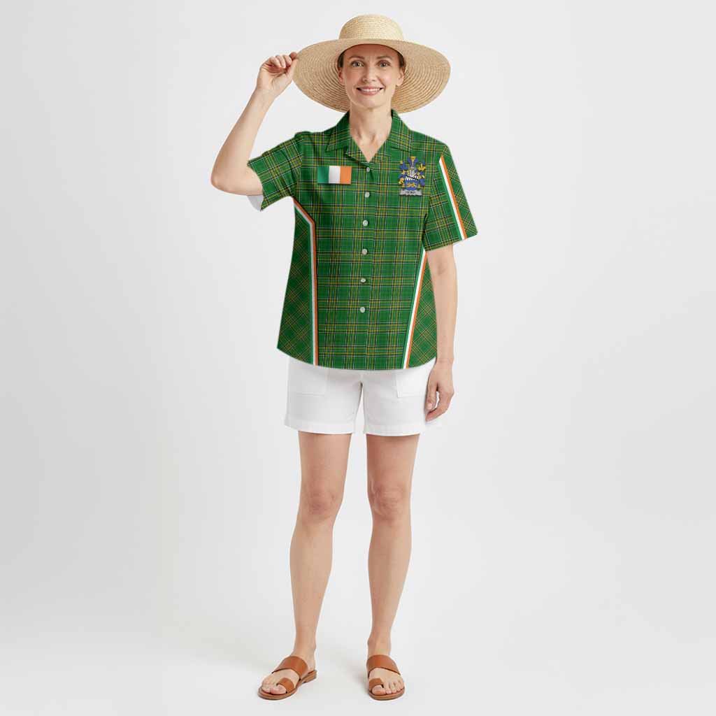 Hickey Irish Clan Coat of Arm Tartan Hawaiian Shirt Flag Style