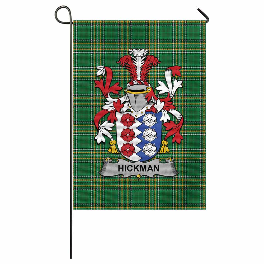 Hickman Irish Clan Tartan Flag with Coat of Arms