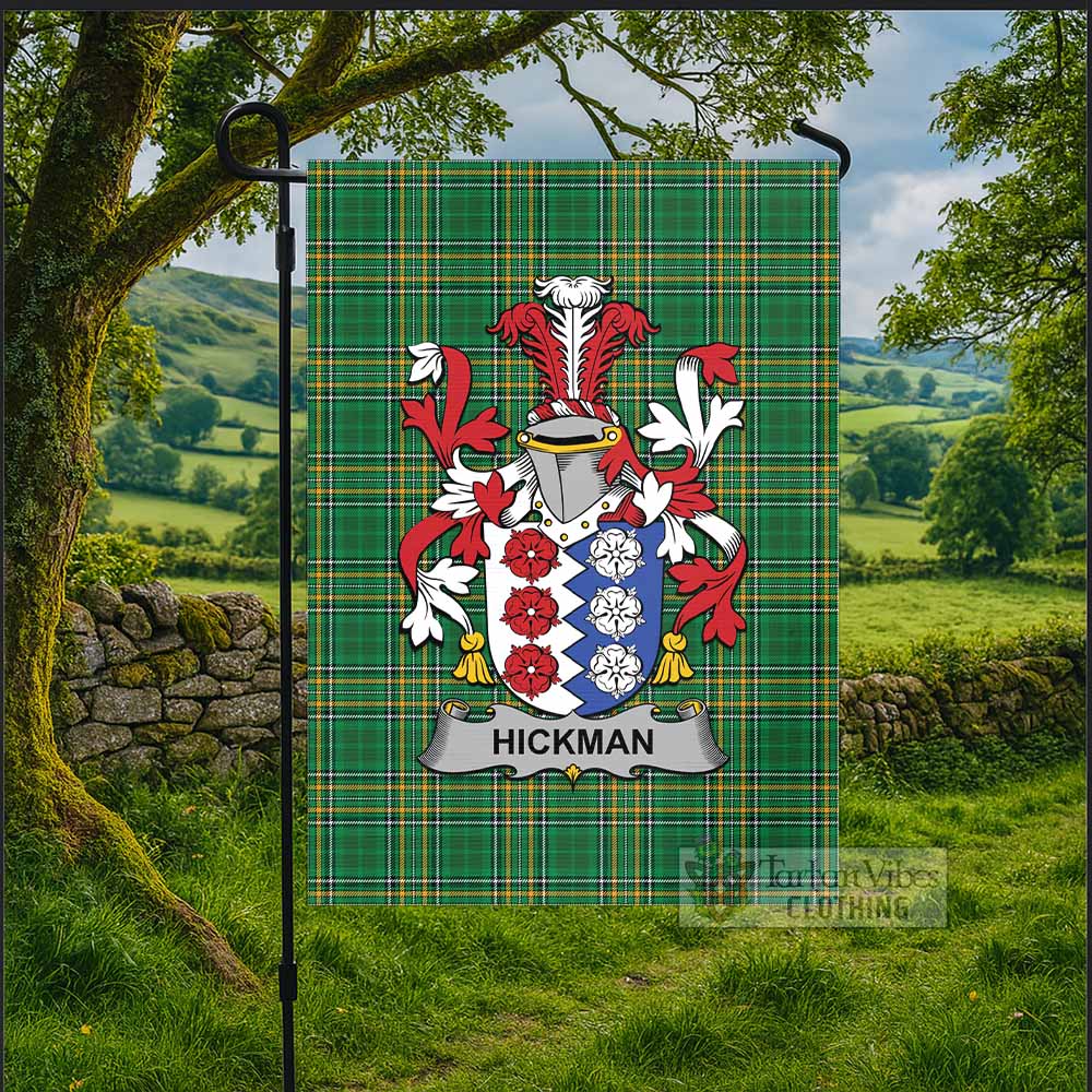 Hickman Irish Clan Tartan Flag with Coat of Arms