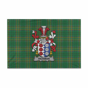 Hickman Irish Clan Tartan House Flag with Coat of Arms