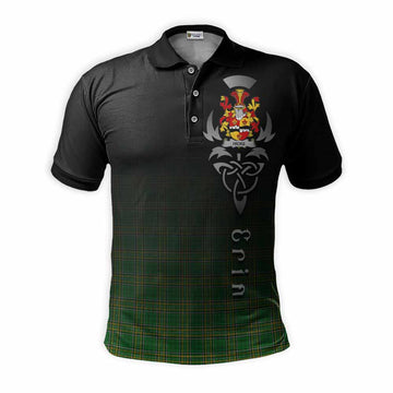 Hicks Irish Clan Polo Shirt with Coat of Arms Erin Go Bragh Celtic Inspired