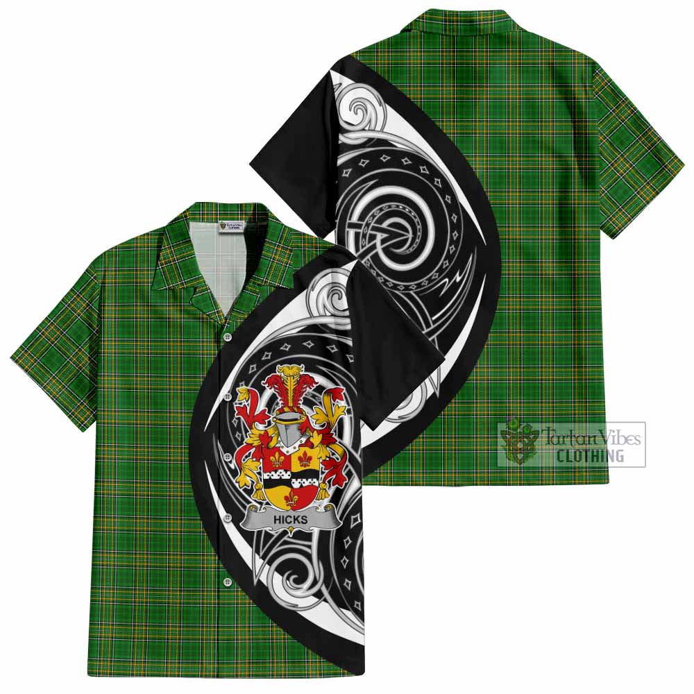 Tartan Vibes Clothing Hicks Irish Clan Short Sleeve Button Shirt Celtic Circle Style