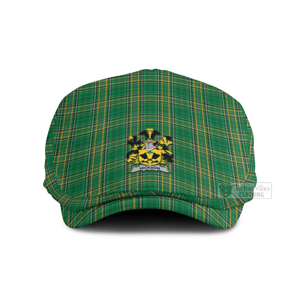 Hickson Irish Clan Tartan Jeff Cap, Tartan Flat Cap with Coat of Arm Jeff Hat - Tartan Vibes Clothing