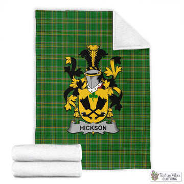 Tartan Vibes Clothing Hickson Irish Clan Tartan Blanket with Coat of Arms