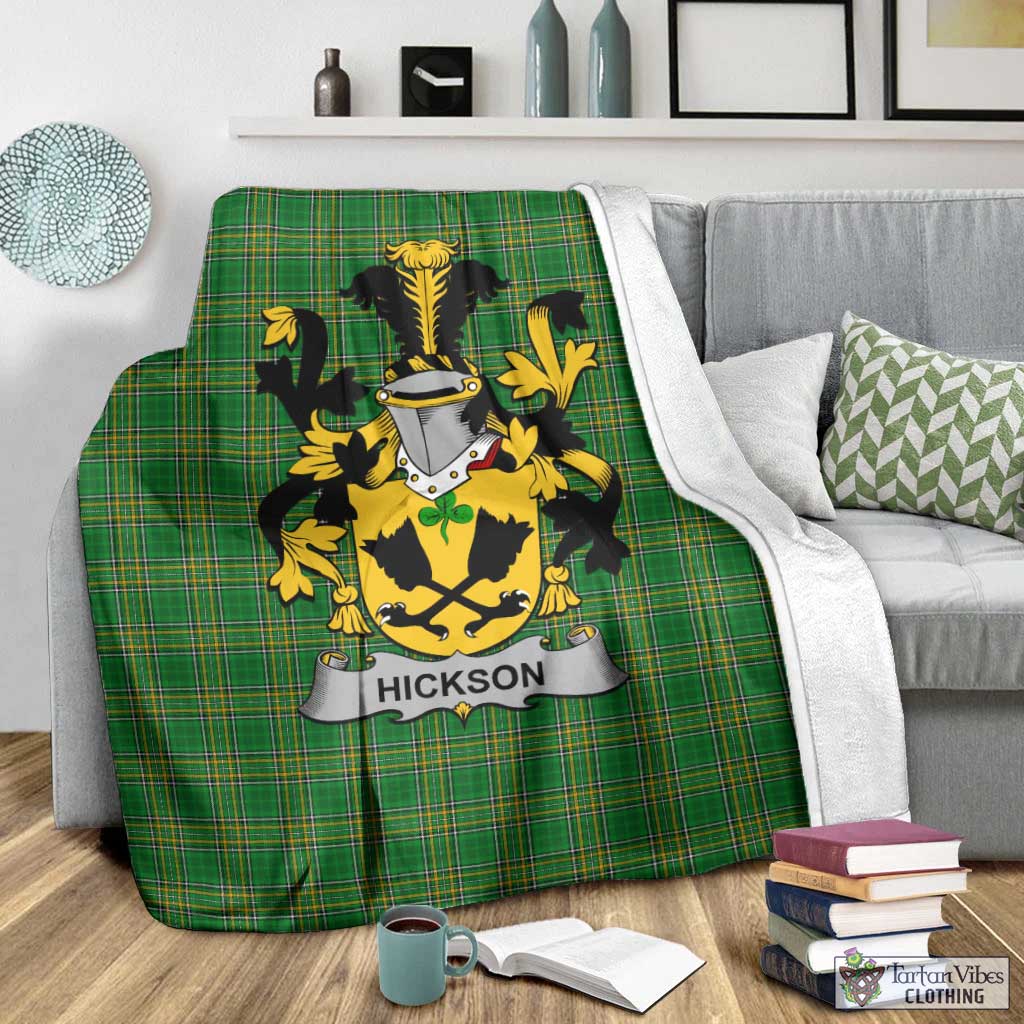 Hickson Irish Clan Tartan Blanket with Coat of Arms - Tartan Vibes Clothing