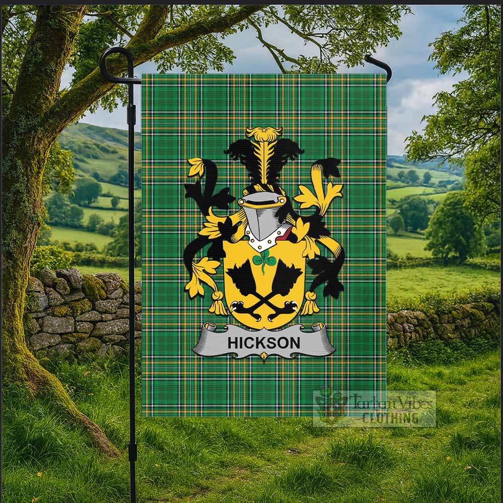Hickson Irish Clan Tartan Flag with Coat of Arms