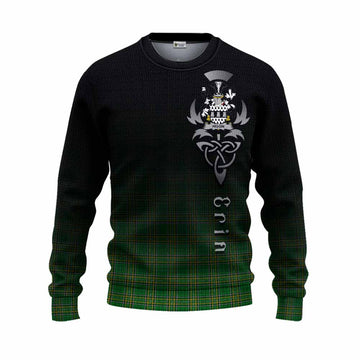 Higgin Irish Clan Knitted Sweater with Coat of Arms Erin Go Bragh Celtic Inspired